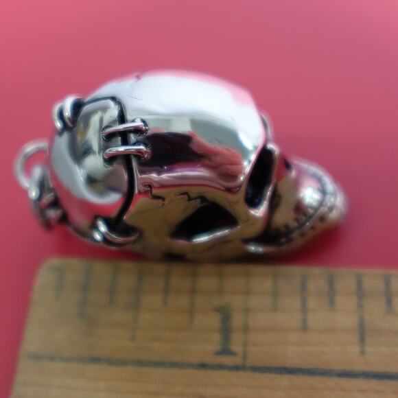 Stainless Steel Stapled Skull Pendant SP-630 - Picture 5 of 6
